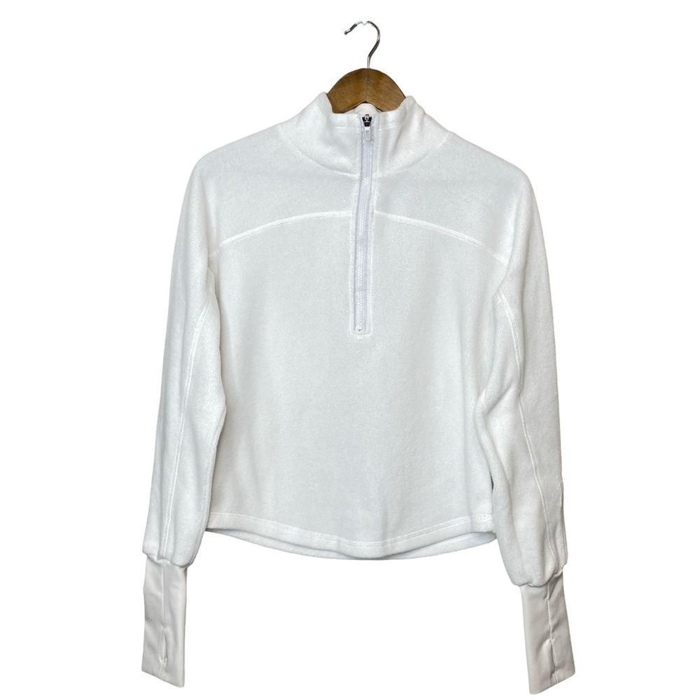 Free People Movement Great Heights Fleece 1/2 zip in white ski first layer